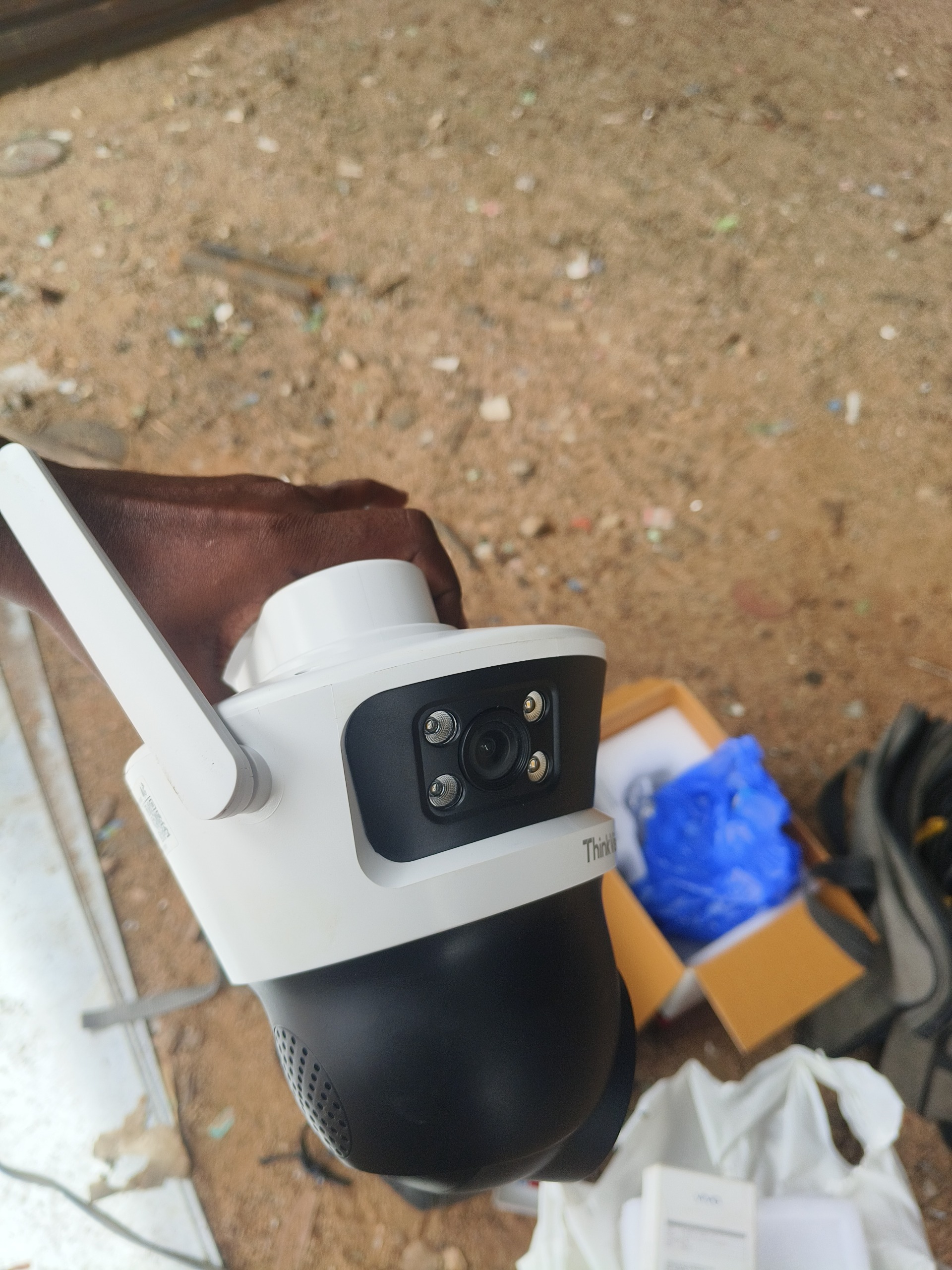 4G solar security camera installation proof in Gandi Maisama Hyderabad by WeSet